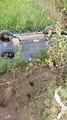 Homem morre após cair com carro dentro de valão em Cariacica