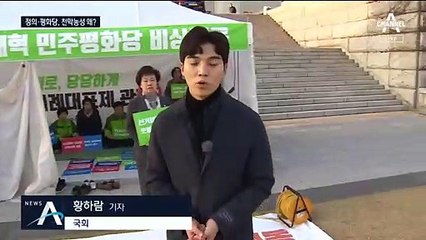 정의당·평화당, 선거법 처리 요구하며 국회 앞 천막 농성