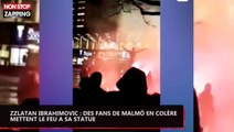 Zlatan Ibrahimovic : des fans de Malmö en colère mettent le feu à sa statue (vidéo)
