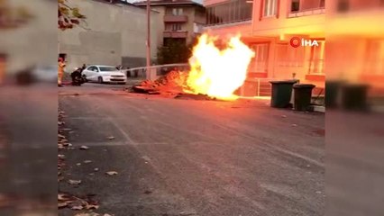 Doğalgaz borusunu patlattılar, alevler korku dolu anlar yaşattı