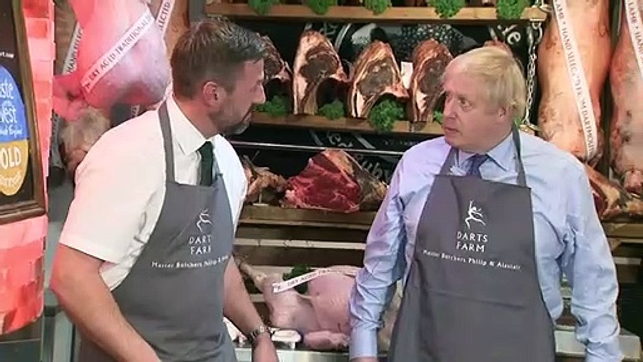 Boris Johnson visits Devon farm shop
