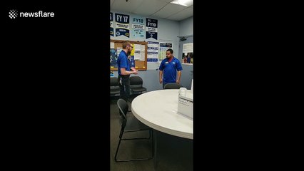 Best Buy worker gets surprised by his coworkers in Ohio