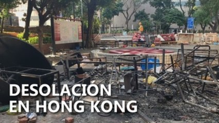 Una universidad desolada tras 11 días de asedio en Hong Kong