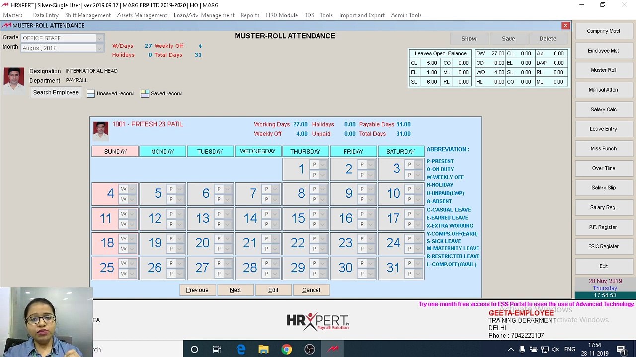 Marg Live Session- HrXpert Payroll Software