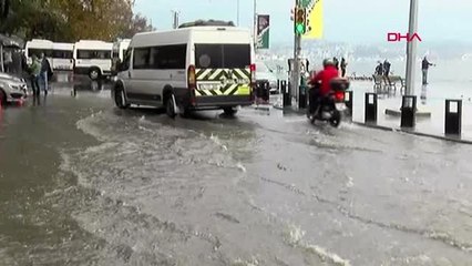 İstanbul-sarıyer'de yollar su altında kaldı
