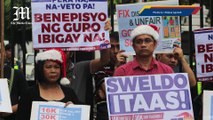 Teachers protest in front of the Department of Budget and Management