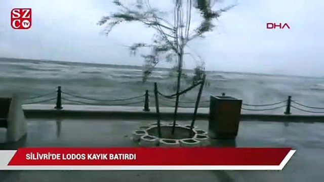 Silivri'de lodos etkisini arttırırken, sahildeki bazı balıkçı kayıkları battı