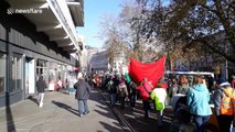 Thousands of people turnout for Earth Strike Protest in Bristol city centre against Black Friday consumerism and climate change