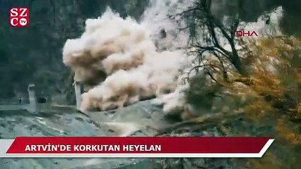 Artvin'de korkutan heyelan!