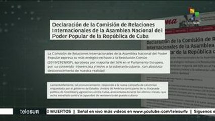 Asamblea Nacional de Cuba rechaza resolución del Europarlamento