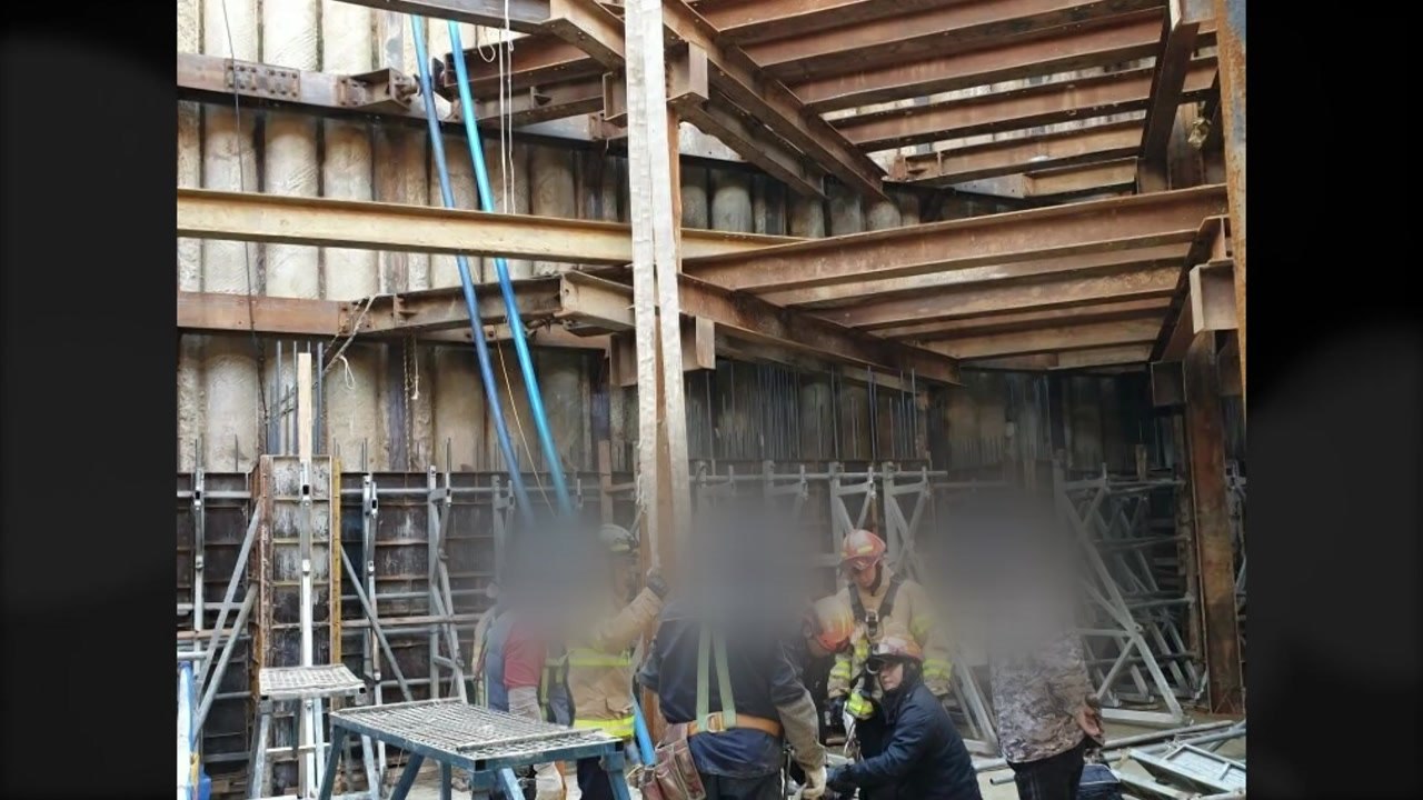 광명 공사현장서 구조물 붕괴...작업자 1명 중상 / YTN