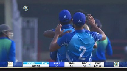 Mithun Grabs 5 Wickets in 1 Over