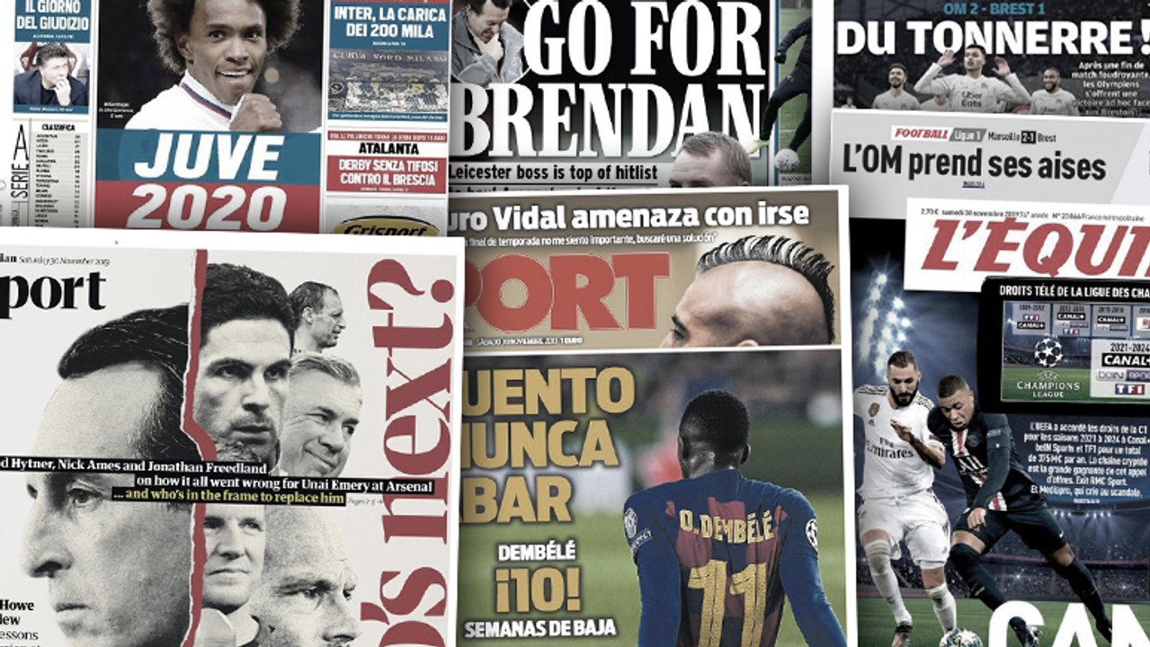 La nouvelle blessure d’Ousmane Dembélé fait trembler le Barca, la short list d’Arsenal pour remplacer Emery