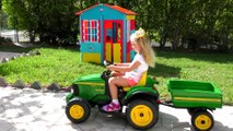 Roma and Diana Pretend Play with Playhouse for kids