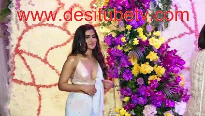 Pranutan Bahl steal the thunder and makes a bold statemny with extremely low cut blouse at a recent wedding function