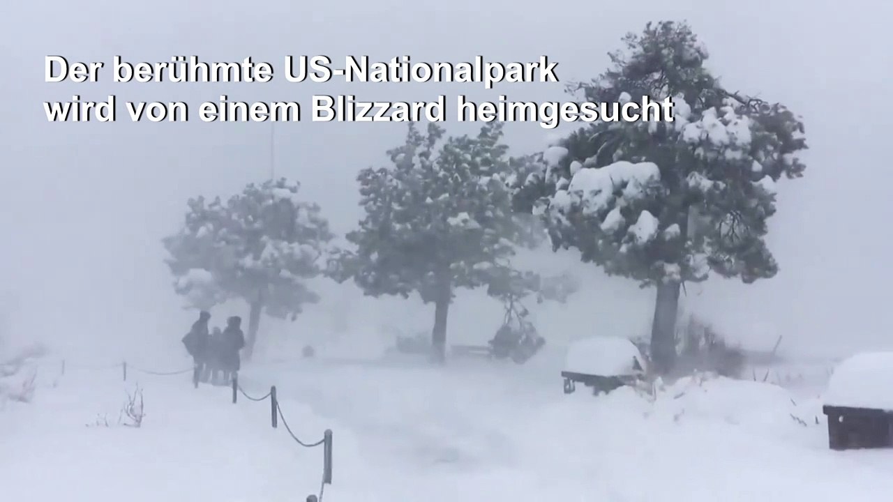 Schneesturm über dem grand canyon