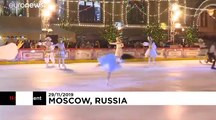 Al via il pattinaggio su ghiaccio nella Piazza Rossa a Mosca