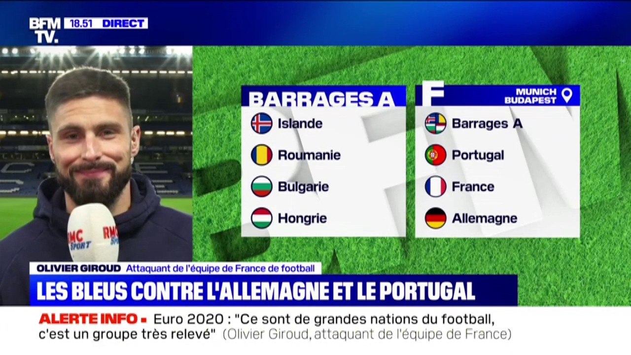 Olivier Giroud sur le tirage de l'Euro 2020: "On sera tout de suite lancé dans le grand bain"