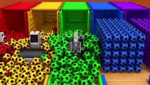 Learn Colors Construction Vehicles and Soccer Ball in Magic Water Slide Pretend Play for Kids  أطفال مضحك ضد شبح - جوني جوني أغاني الحضانة قافية وتعلم الألوان للأطفال