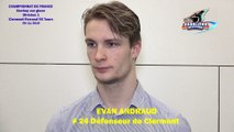 Hockey sur glace Interview d’Evan Andraud, # 24 Défenseurs des Sangliers Arvernes Clermont-Ferrand,  le 30/11/2019