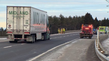 Sortie de route sur l'A-20 à Notre-Dame-du-Portage