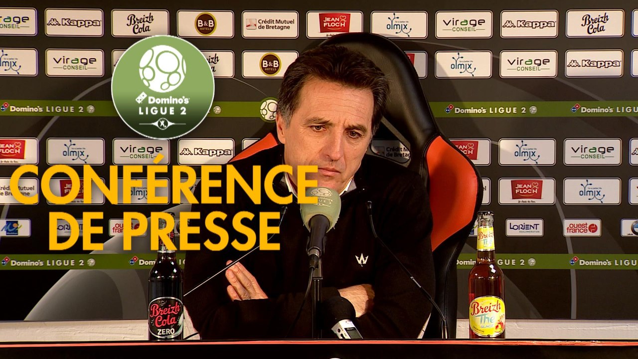 Conférence de presse FC Lorient - Grenoble Foot 38 (2-1) : Christophe PELISSIER (FCL) - Philippe  HINSCHBERGER (GF38) - 2019/2020