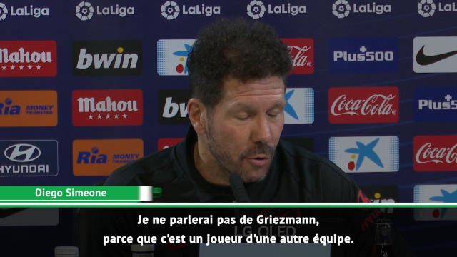 15e j. - Simeone : Je ne parlerai pas de Griezmann