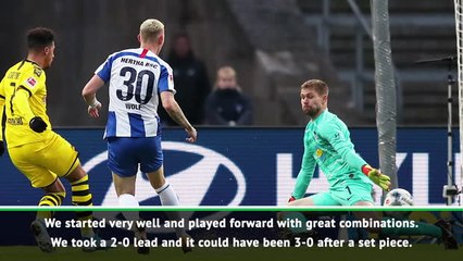 10-man Dortmund 'suffered but fought' for win against Hertha