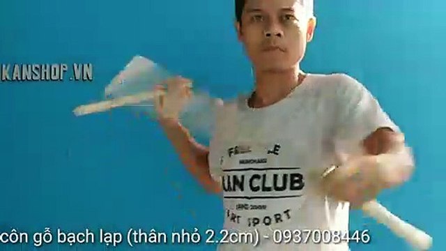CÔN GỖ BẠCH LẠP loại thân nhỏ tại #KANSHOP côn nhị khúc. #KANCLUB nunchaku