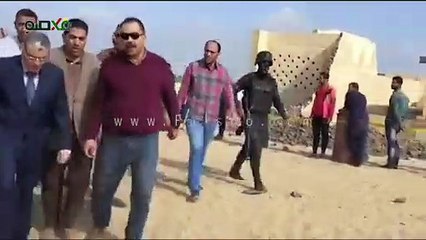 محافظ المنيا يصل موقع انهيار السور المحيط بالكنيسة الأثرية بدير أبو فانا