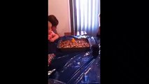 Kid Blows Out His Birthday Candle And Falls On The Floor