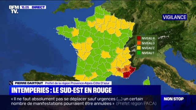 Préfet de PACA: Les secteurs nécessitant le plus de vigilance sont l'est du Var et l'ouest des Alpes-Maritimes