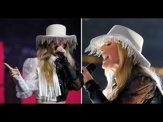 Ellie Goulding pulls off a lampshade hat and we don&#39;t know how