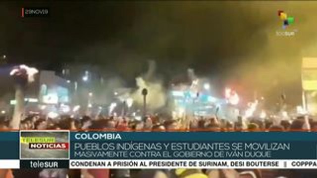 Colombia: indígenas y estudiantes realizan marcha en Bogotá