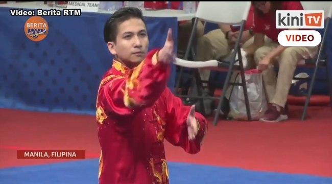Aksi atlet wushu raih emas pertama Malaysia di sukan SEA