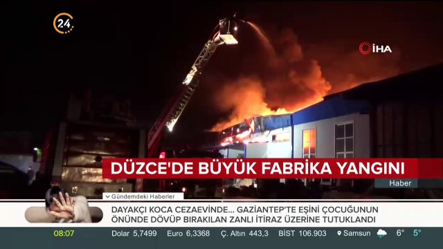 Düzce'deki fabrika yangını 5 saatte kontrol altına alınabildi