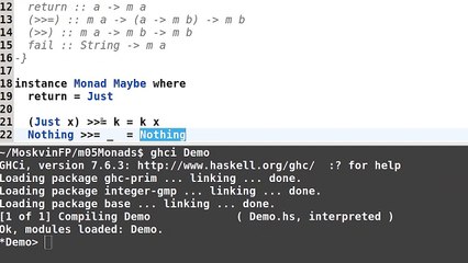 28 - Haskell. Список и Maybe как монады