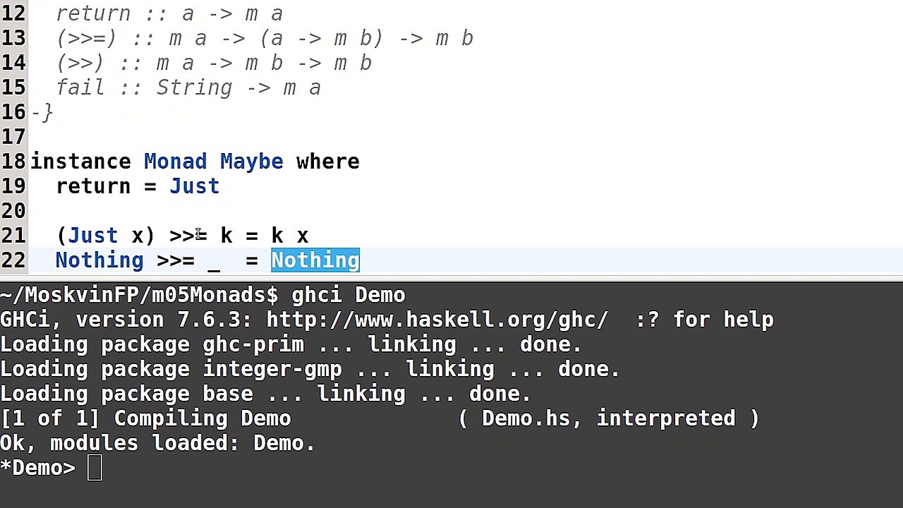 28 - Haskell. Список и Maybe как монады