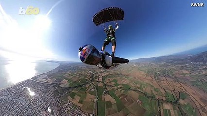 This Skydiver Using His Friend as a 'Surfboard' at 15,000 Ft. Will Blow Your Mind