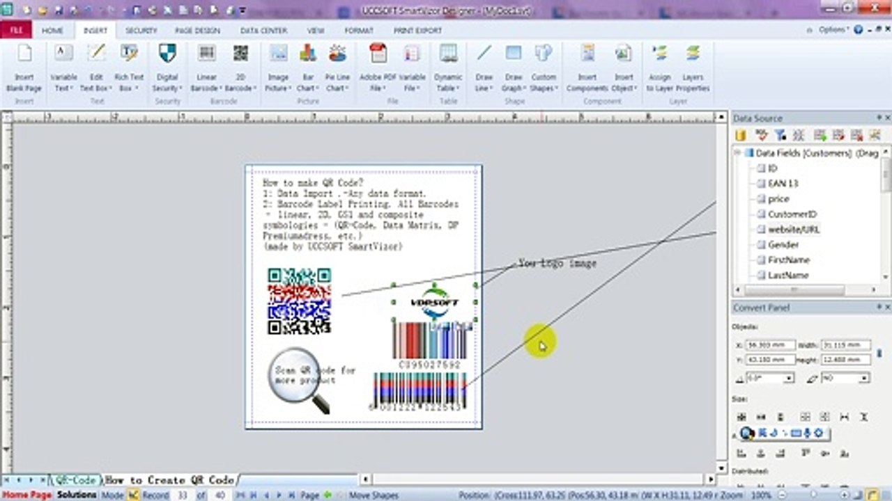 QR Code and labels printing Software