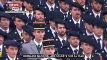 Regardez l'hommage d'Emmanuel Macron aux 13 soldats tués au Mali lors de la cérémonie aux Invalides: 
