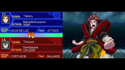 Beyblade Metal Masters NDS - Modo Arcade con Takeru #MetalFight #Bakushin_Susanow #RJ_Anda
