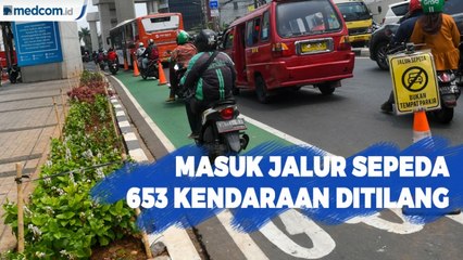 Masuk Jalur Sepeda, 653 Kendaraan Ditilang