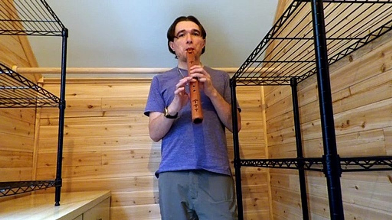 Me Improvising on a Wooden Bass Flute