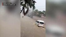 Pansol, Laguna suffers from ankle-deep flooding by Typhoon Tisoy