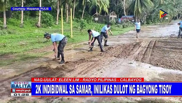 2K indibidwal sa Samar, inilikas dulot ng bagyong Tisoy