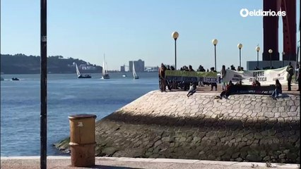 Greta Thunberg llega a Lisboa