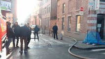 Mons. Incendie rue des Juifs. Vidéo Eric Ghislain