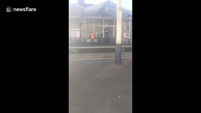 Video shows trespasser on tracks at Loughborough Station, UK causing delays