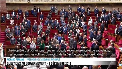 Video herunterladen: Crash d'un hélicoptère de la Sécurité civile: Regardez la minute de silence observée cet après-midi à l’Assemblée nationale en hommage aux trois secouristes - VIDEO